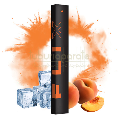 Tigara electronica cu nicotina de unica folosinta cu 400 de pufuri aroma de piersici racoritoare FLIX Peach Ice (20 mg)
